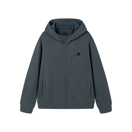Xtep Fashion Versatile Minimalist Design Hooded Jacket Men's Pearl Grey