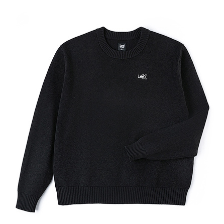 Lee FW25 Comfort Fit Round Neck Embroidered Small Logo Multi-Color Pullover Sweater Unisex