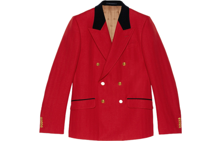 GUCCI Long Sleeved Double Breasted Herringbone Jacket
