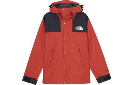 THE NORTH FACE Color Block Brand Logo Letter Casual Loose Hooded Windproof Shell Jacket Unisex Red