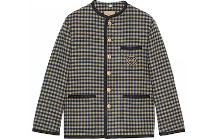 GUCCI Plaid Single-Breasted Casual Jacket Coat Men's Multi-Color