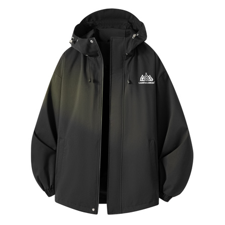 361° Simple Solid Color Basic Style Workwear Style Zip Hooded Design Fashionable Versatile Commute Outdoor Windproof Jacket Coat Unisex