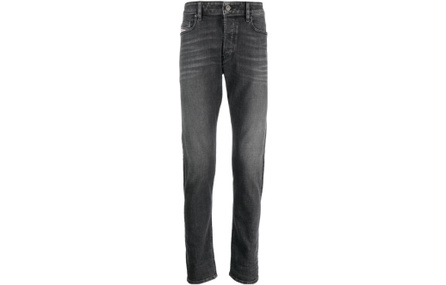 DIESEL Distressed Wash Straight Leg Long Jeans Men's Dark Grey