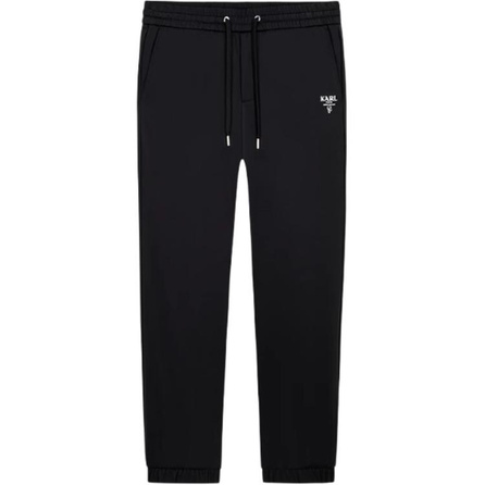 KARL LAGERFELD Business Casual Solid Color Tapered Knit Pants Men's Black