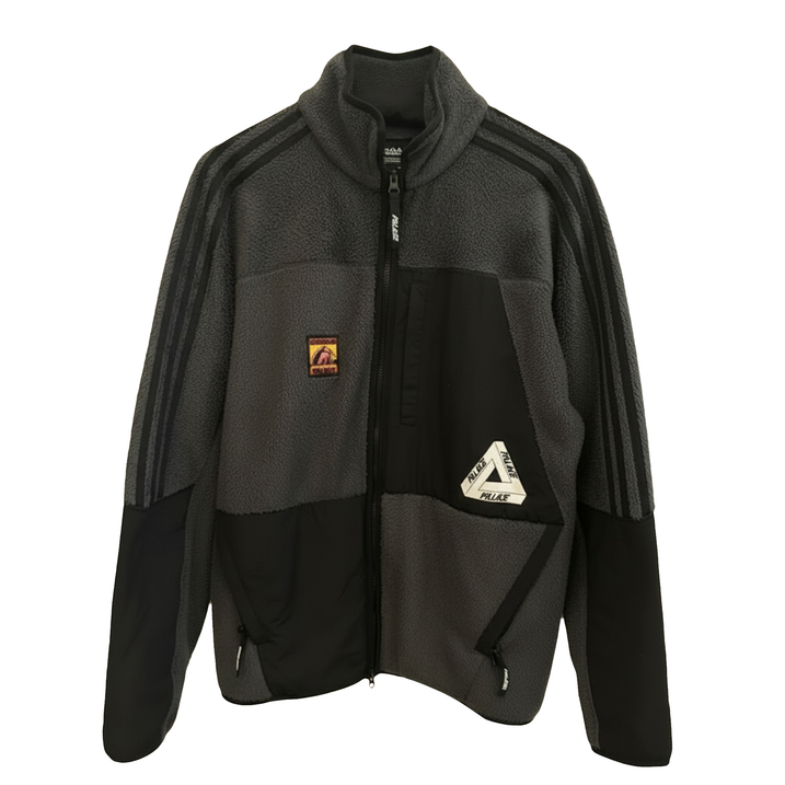 adidas Originals × PALACE Stand Collar Striped Zip-Up Long-Sleeve Fleece Jacket Men's