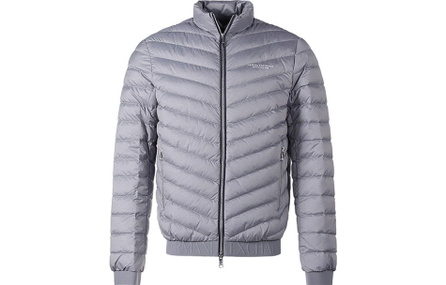 ARMANI EXCHANGE Solid Color Zip-Up Stand Collar Long Sleeve Down Jacket Men's Gray