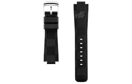 LOUIS VUITTON Pin Buckle Rubber Watch Strap Unisex Black R15054