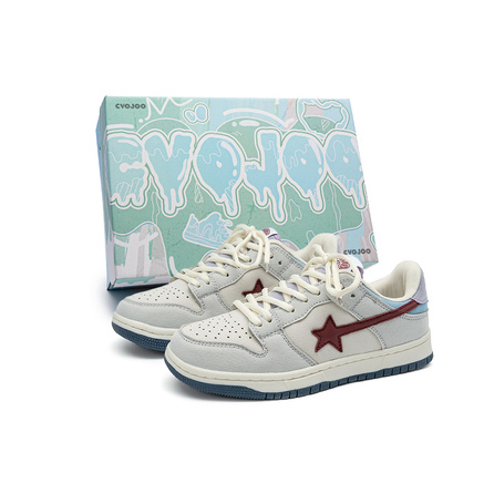 CVOJOO Gift Box Set Coverage Low-Top Skateboard Shoes Unisex Light Gray Purple