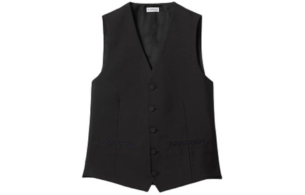 Burberry Solid Color V-Neck Single-Breasted Pocket Vest Men's Black