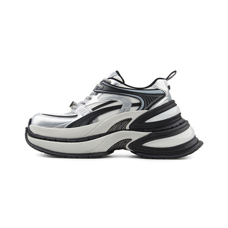 CALVINLUO Synthetic Leather Double Compound Sole Square Toe Low-Top Dad Shoes Unisex