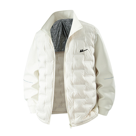 Warrior 'Star & Cloud' Series Lightweight Logo Duck Down Simple Korean Style Zip Basic Portable Warm Soft Classic Versatile Lapel Down Jacket Unisex
