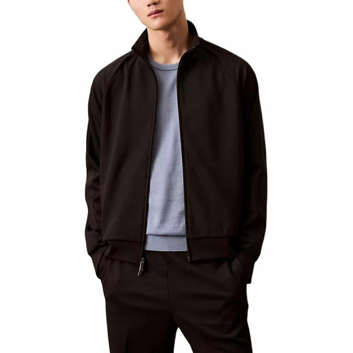 CALVIN KLEIN Solid Color Comfort Simple Stretch Raglan Long Sleeve Jacket Men's Black