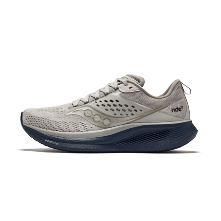 Saucony RIDE 17 Cushioning Low-Top Running Shoes Men's Light Gray