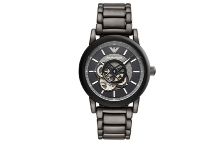 EMPORIO ARMANI Wrist Watch Automatic Mechanical Movement Stainless Steel Strap Black Dial Men's Watches AR60010