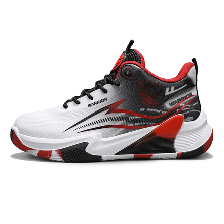 Warrior Autumn/Winter Outdoor Sports Comfortable Thick Mesh Color Block Durable Ball Shoes Daily Cushioning Wraparound Resilience Anti-Rollover High-Top Casual Marathon Running Physical Test Commute Running Shoes Men's