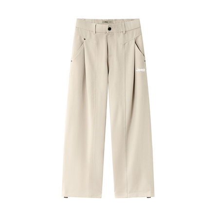 Jeep Classic Series American Trend Solid Color High-End Versatile Pants Pleated Design Skin-Friendly Comfort Daily Loose Drape Casual Pants Unisex