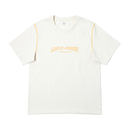 Lee SS25 Comfort Fit Round Neck Logo Print Short Sleeve T-Shirt Men's Beige