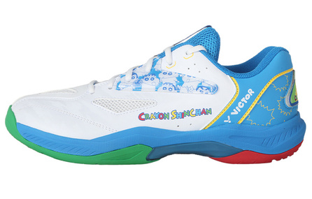 SHINCHAN x VICTOR Low Top Badminton Shoes Unisex White Blue