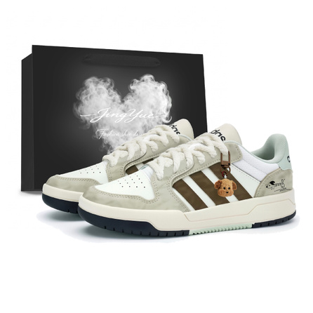 [Custom Sneakers] adidas ENTRAP Cow Split Synthetic Leather Gift Bag Dusk Brown Boyfriend Couple Color-Block Casual Boyish Retro Minimalist American Campus Wrapping Wear-Resistant Breathable Low-Top Skate Shoes Unisex