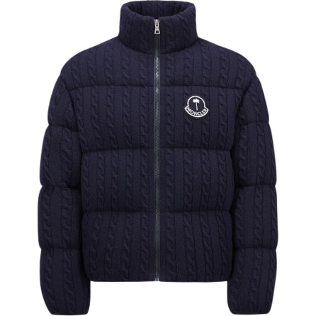 MONCLER GENIUS x PALM ANGELS Soft Wool Stand Collar Short Down Jacket