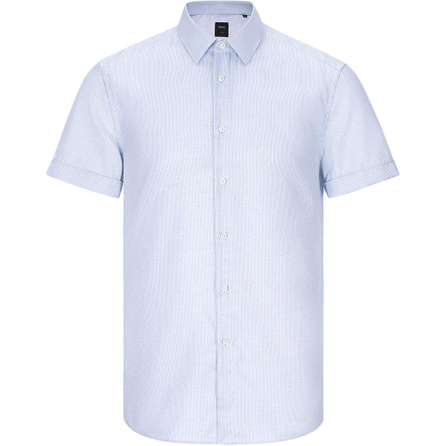 HUGO BOSS Check Short Sleeve Single-Breasted Shirt Men's Light Blue