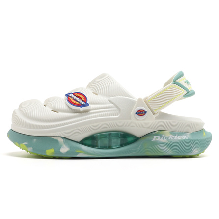 Dickies EVA Thick Sole Shock Absorption Trendy Versatile Clogs Unisex White Green