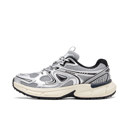 Dickies Paris Retro Classic Trendy Versatile Comfortable Soft Sole Wear-Resistant Vagabond Shoes Anti-Slip Platform Sole Low-Top Dad Shoes Men's Silver
