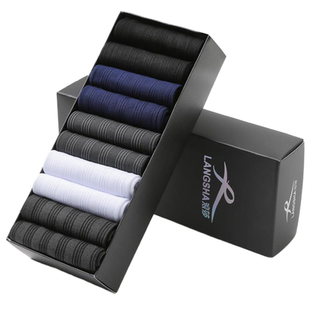 Langsha Men's Thin Silk Socks, High Elasticity, Breathable, Business Style, 10/20 Pairs, Summer Ice Silk