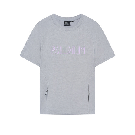 Palladium Unisex Summer Fashion Trendy Classic Solid Color Round Neck American Drop Shoulder Simple Casual Inner Basic Short Sleeve Built-In Drawstring Pocket Breathable Comfortable Skin-Friendly Commute Outdoor Sports Versatile T-Shirt