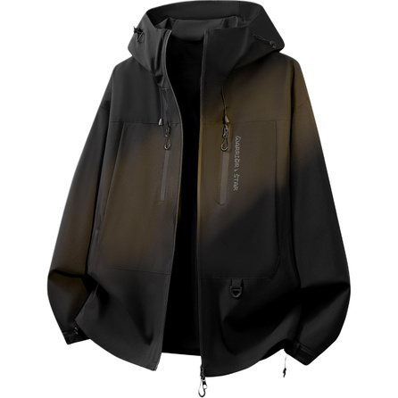 Warrior 'Riding the Waves' Series Outdoor 3-Protection Windproof Waterproof Techwear American Street Style Letter Logo Solid Color 3-in-1 Sherpa Lining Loose Casual Versatile Hiking Mountaineering Jacket Unisex