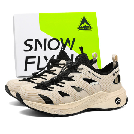 Snow Flying 'Wilderness' Series Summer Cool Mesh Breathable Lace-Up Soft Retro Mesh Fashion Trendy Casual Sport Versatile Slip-Resistant Wear-Resistant Anti-Odor Indoor Outdoor Travel Beach Water Soft Sole Water Shoes Unisex