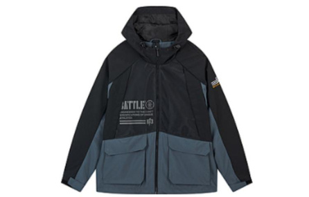 361° Letter Pattern Long Sleeve Hooded Zip Windbreaker Men's