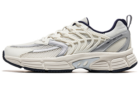 Erke Fishbone Low-Top Casual Shoes Men's White Blue