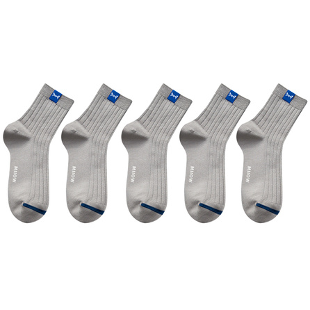 MIIOW Cotton Anti-Odor Antibacterial Moisture-Wicking Comfortable High Elasticity Seamless Sports Classic Business Casual Mid-Calf Socks Men's 5-Pack