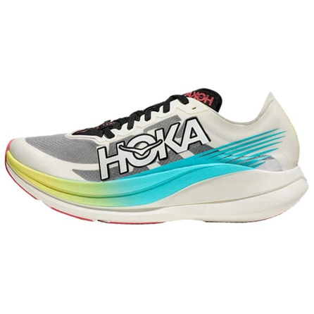 HOKA ONE ONE ROCKET X 2 Anti Slip Wear Resistant Low Top Casual Running Shoes Unisex White Gray