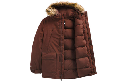 THE NORTH FACE McMurdo Solid Logo Print Hooded Zipper Long Sleeve Waterproof Windproof Breathable Jacket Men's Dark Oak