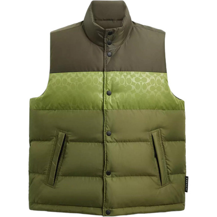COACH Color-Block Reversible Stand Collar Sleeveless Down Vest Men's