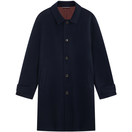 Tommy Hilfiger Wool Cashmere Notched Lapel Long Single-Breasted Coat Men's