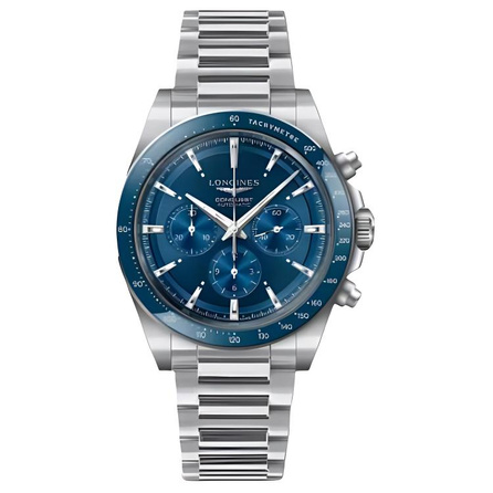 Longines Men's HydroConquest Automatic Mechanical 100M Water Resistant Swiss Watch 42mm Blue Dial Stainless Steel Case Stainless Steel Bracelet