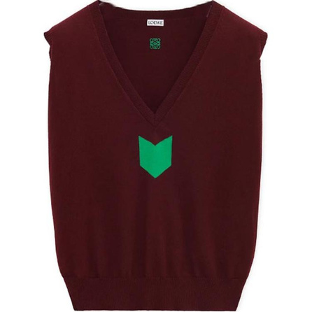 LOEWE Vests Men Burgundy Red