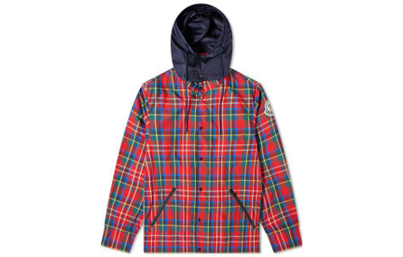 Moncler FW22 Plaid Single-Breasted Long Sleeve Jacket Coat Men's Red