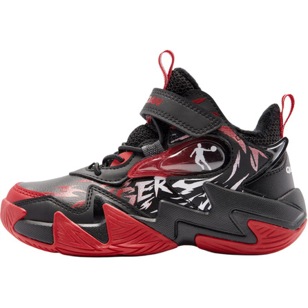 Jordan Kids Fleece-Lined Warm Shock Absorption Wear-Resistant Children's Basketball Shoes Black Koi Red