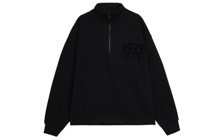 Calvin Klein Logo-flocked Half-zip Sweatshirt