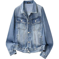 SESAME STREET American Autumn CLEANFIT Retro Washed Distressed Lapel Loose Casual Couple Versatile Fashion Daily Commute Trendy Outdoor Denim Jacket Men's Светло-синий