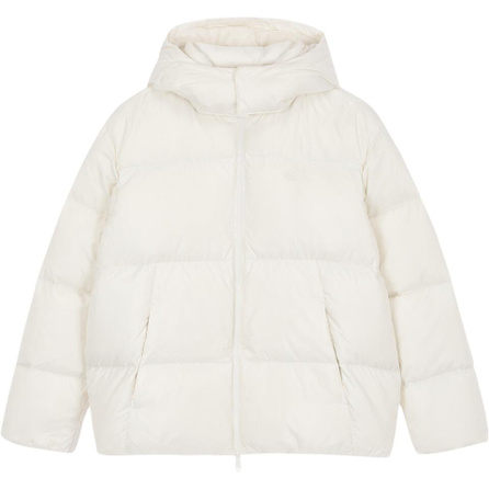 CALVIN KLEIN Simple Comfort Fashion Loose Glossy Hooded Short Down Jacket Men's White