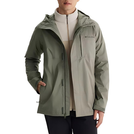 Columbia Solid Small Logo Hooded Zipper Long Sleeve FW24 Waterproof Windproof Lightweight Jacket Unisex Green