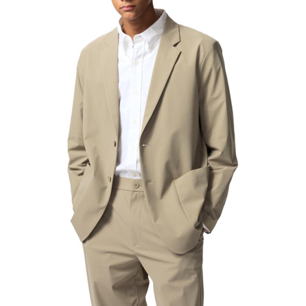 UNIQLO Men's Simple Comfortable Versatile Commute Fashion High-Stretch Suit Jacket Dark Beige