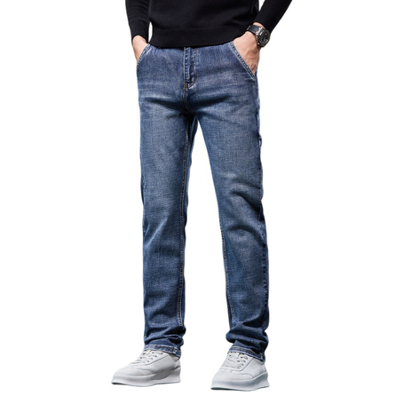 Jeep American Vintage Washed Basic Drop-Cut Straight Leg Jeans Fashion Simple Daily Commute Versatile Denim Unisex