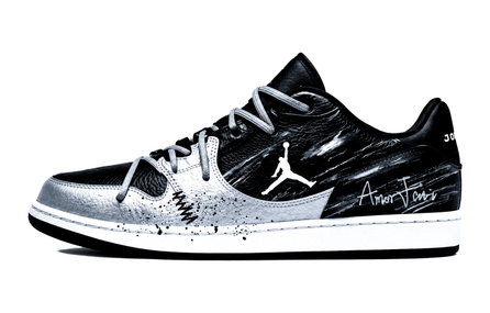 Custom Sneakers Jordan COURT CONNECT Silver Ink Dark Strike High-End Niche Outdoor Trendy Hand-Painted Detail Design Low-Top Skate Shoes Men's