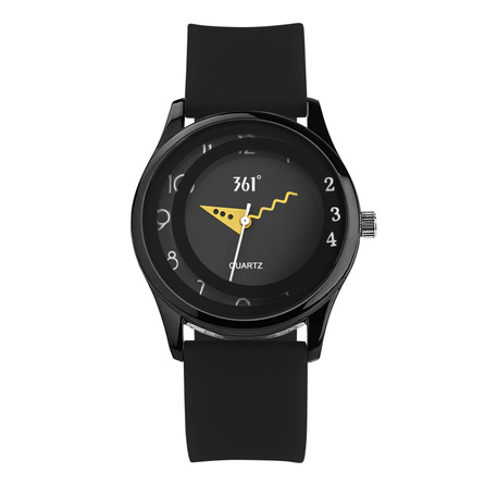 361° Fashion Trendy Sports Style Unique Exquisite Pointer Design Exam Watch Quartz Movement Silicone Strap Domestic Watch Unisex Black Dial Student Affordable Casual Large Dial Waterproof Wristwatch 622517377
